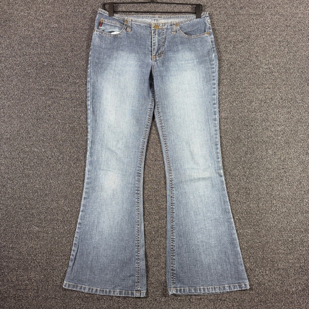 Vintage Mudd Flare Leg Low Rise Jeans Women's 31 Med Wash Y2K Style Preppy